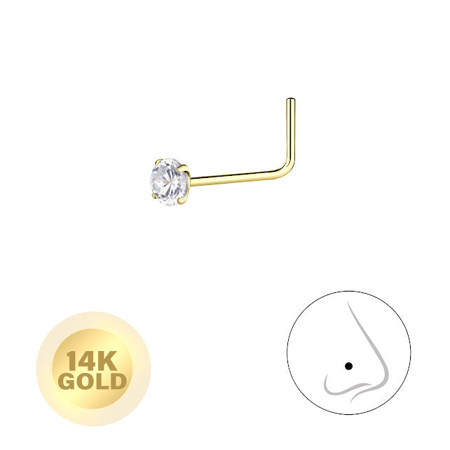 Piercing para la nariz de oro macizo de 14k