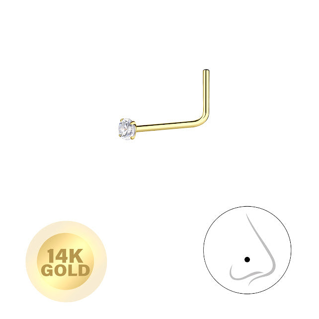 Piercing para la nariz de oro macizo de 14k