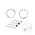 Conjunto de joyas para la nariz de plata mixta