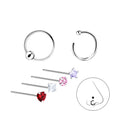 Conjunto de joyas para la nariz de plata mixta