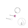 Conjunto de joyas para la nariz de plata mixta