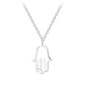 Cadena plata ley 925 con dije de mano Hamsa