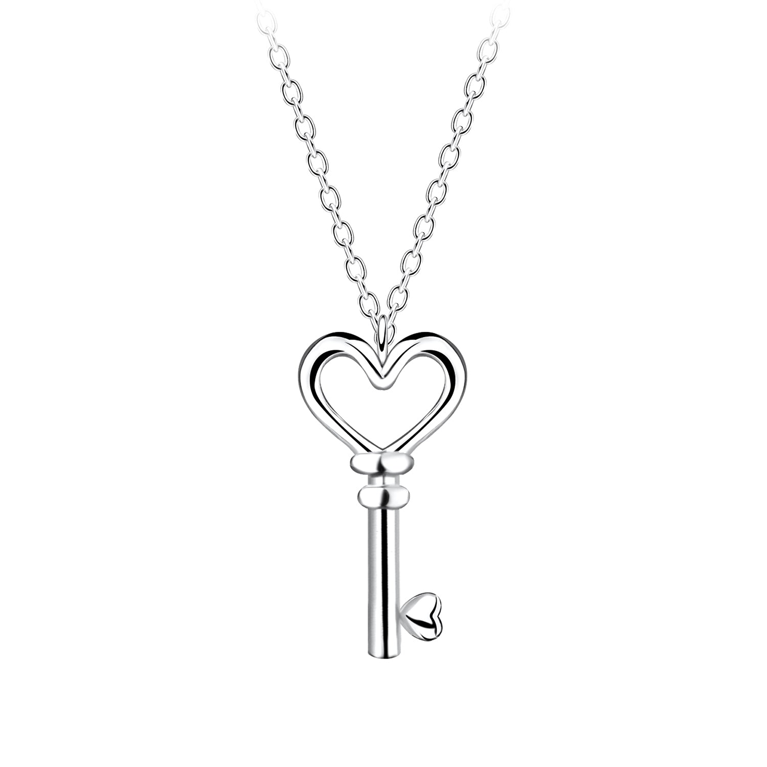 Cadena de plata ley 925 con dije llave de tu corazón.