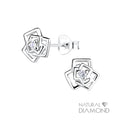 Pendientes de plata ley 925 y diamante
