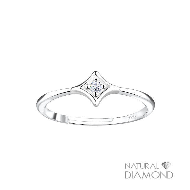 Anillo de plata y diamante