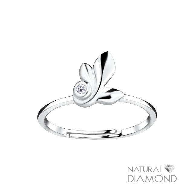 Anillo de plata y diamante