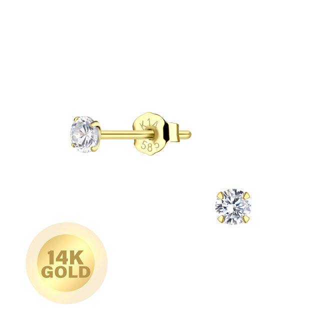 Aretes de oro macizo de 14k