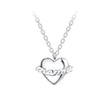 Cadena de plata con dije de corazón para mamá