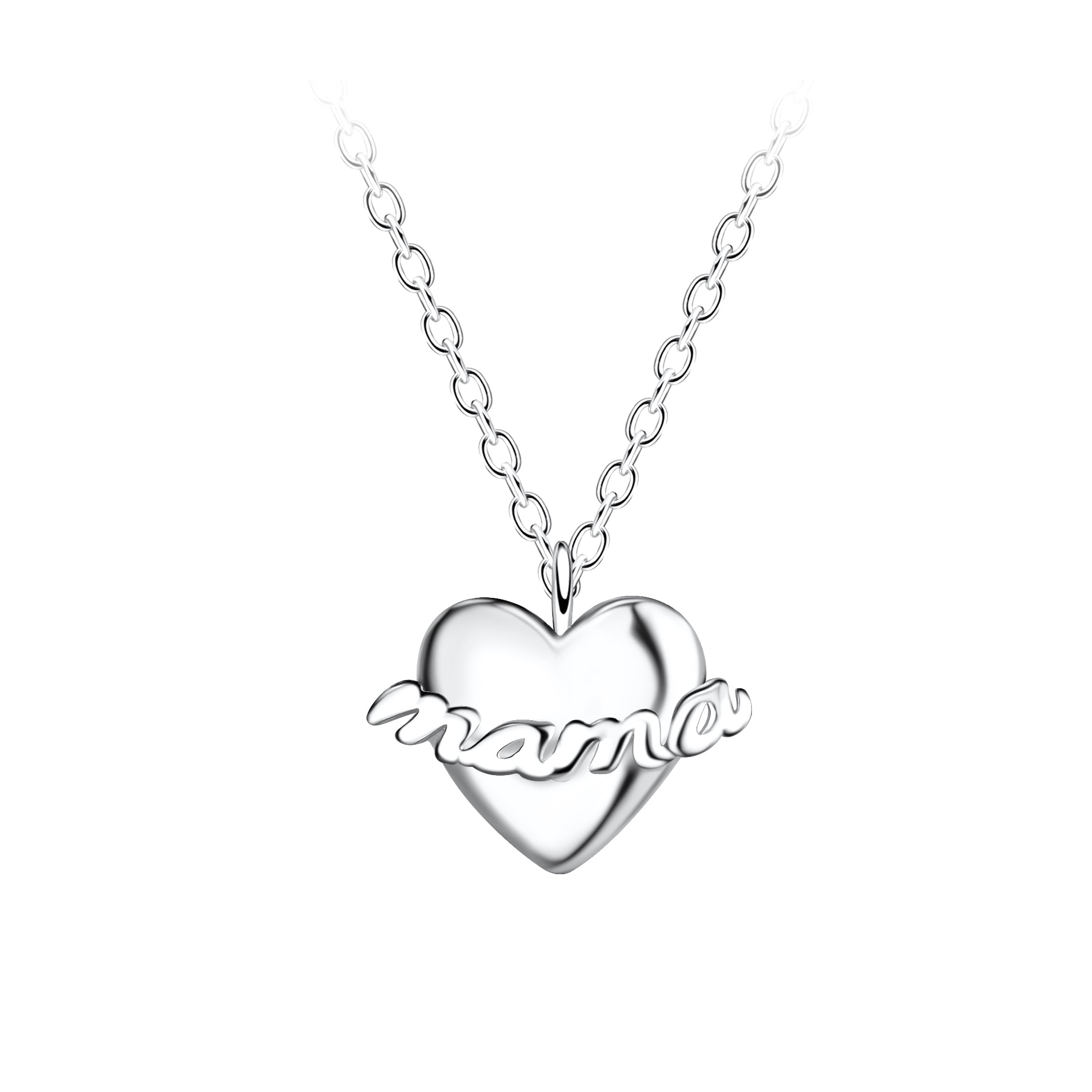 Cadena de plata con dije de corazón para mamá