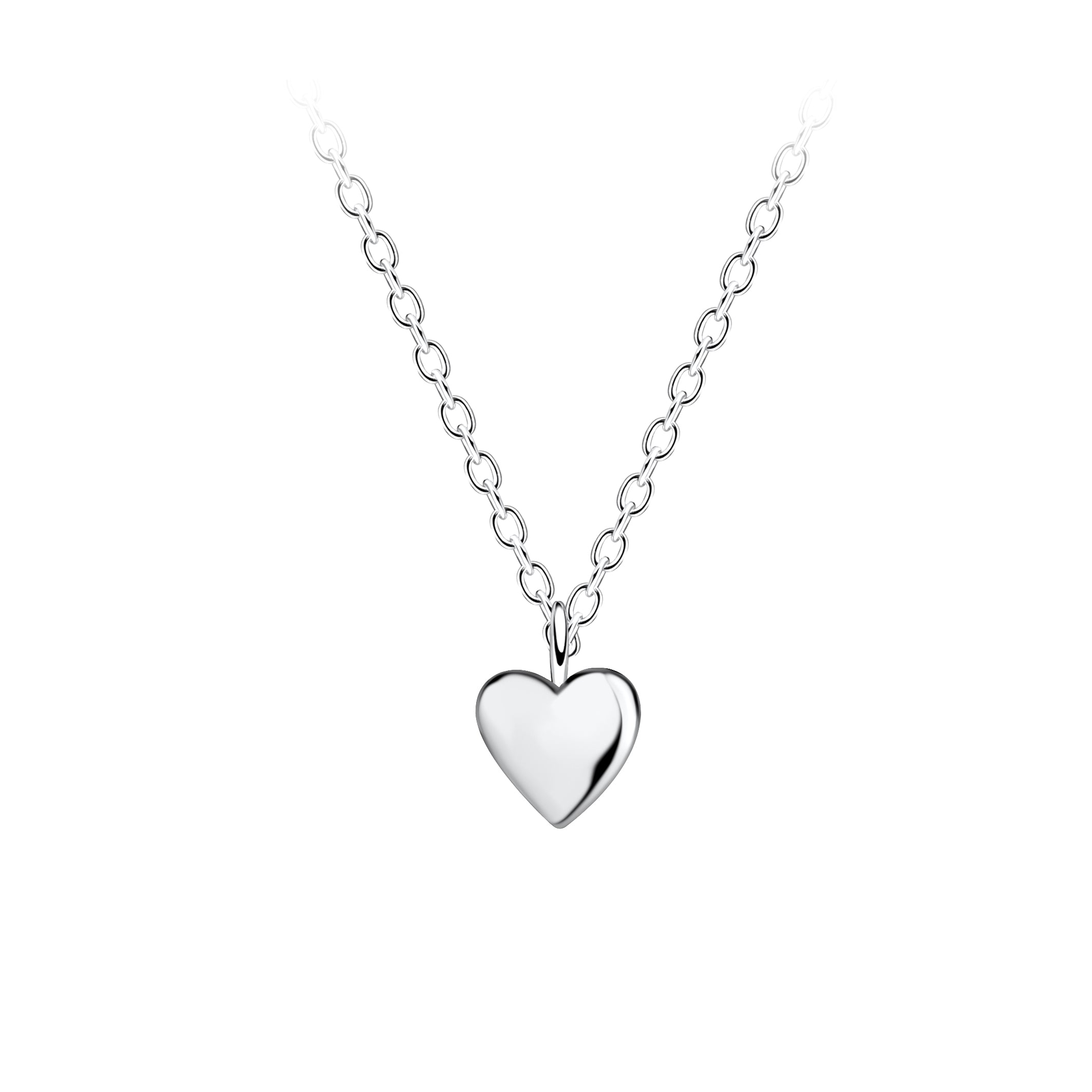 Collar de corazón de plata