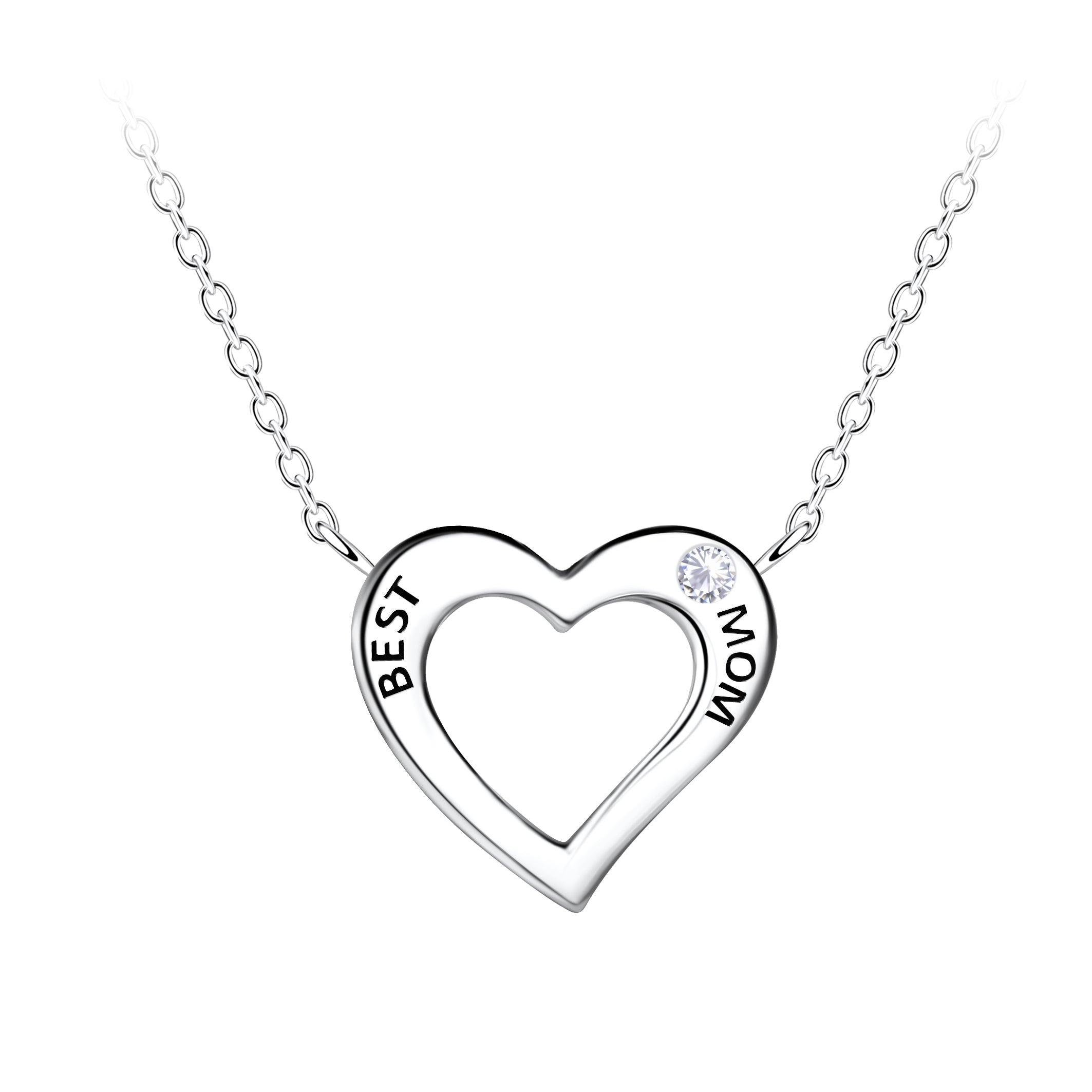 Collar de plata "Mejor mamá" - Blanco