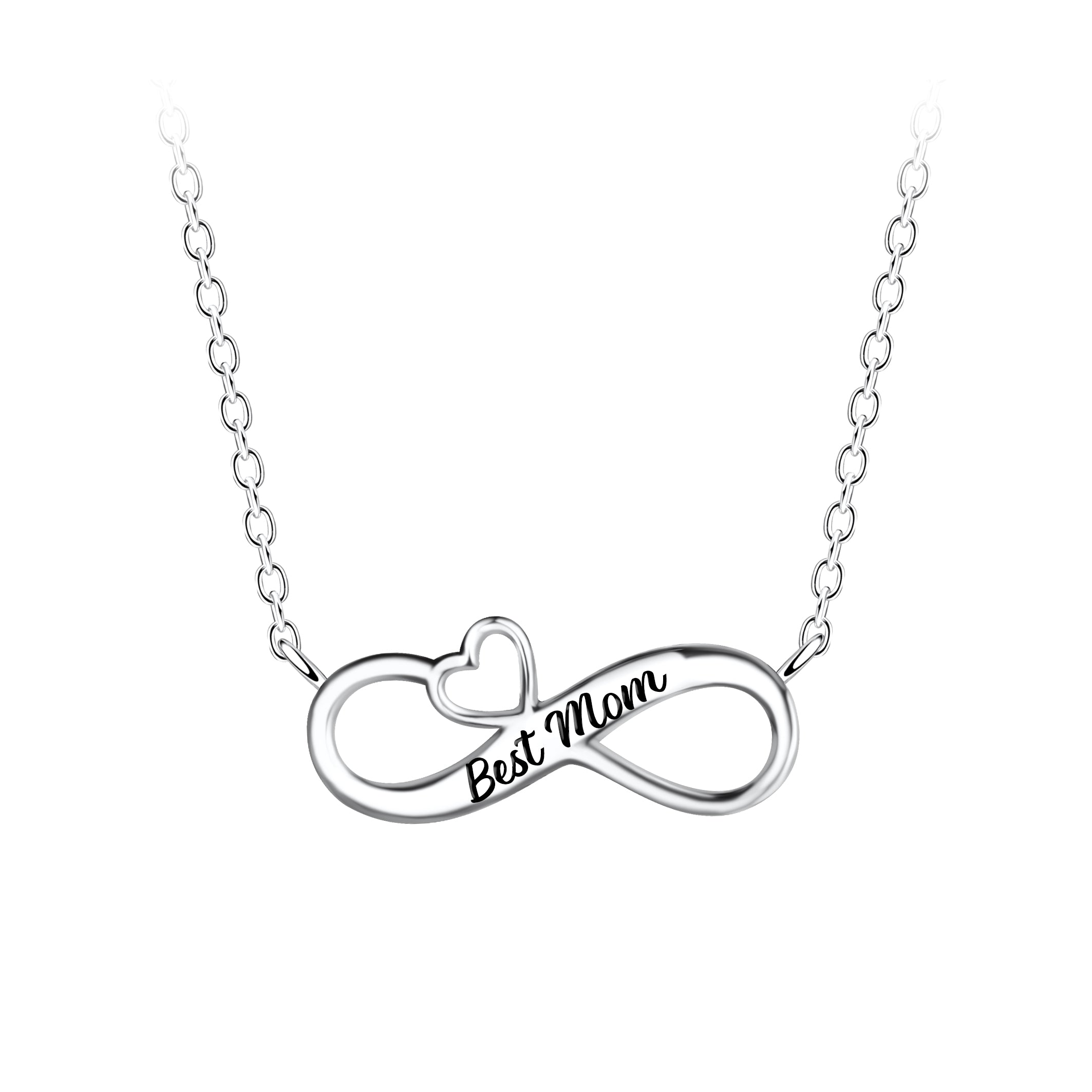 Cadena de plata con dije infinito Best Mom