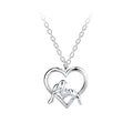 Cadena de plata, con dije aves de amor de mamá