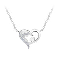 Cadena de plata con dije corazón mamá e hijo