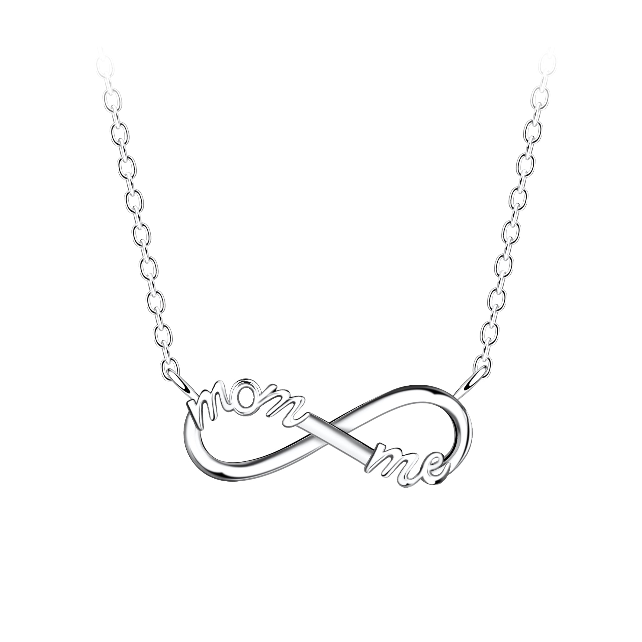 Cadena de plata con dije infinito mamá