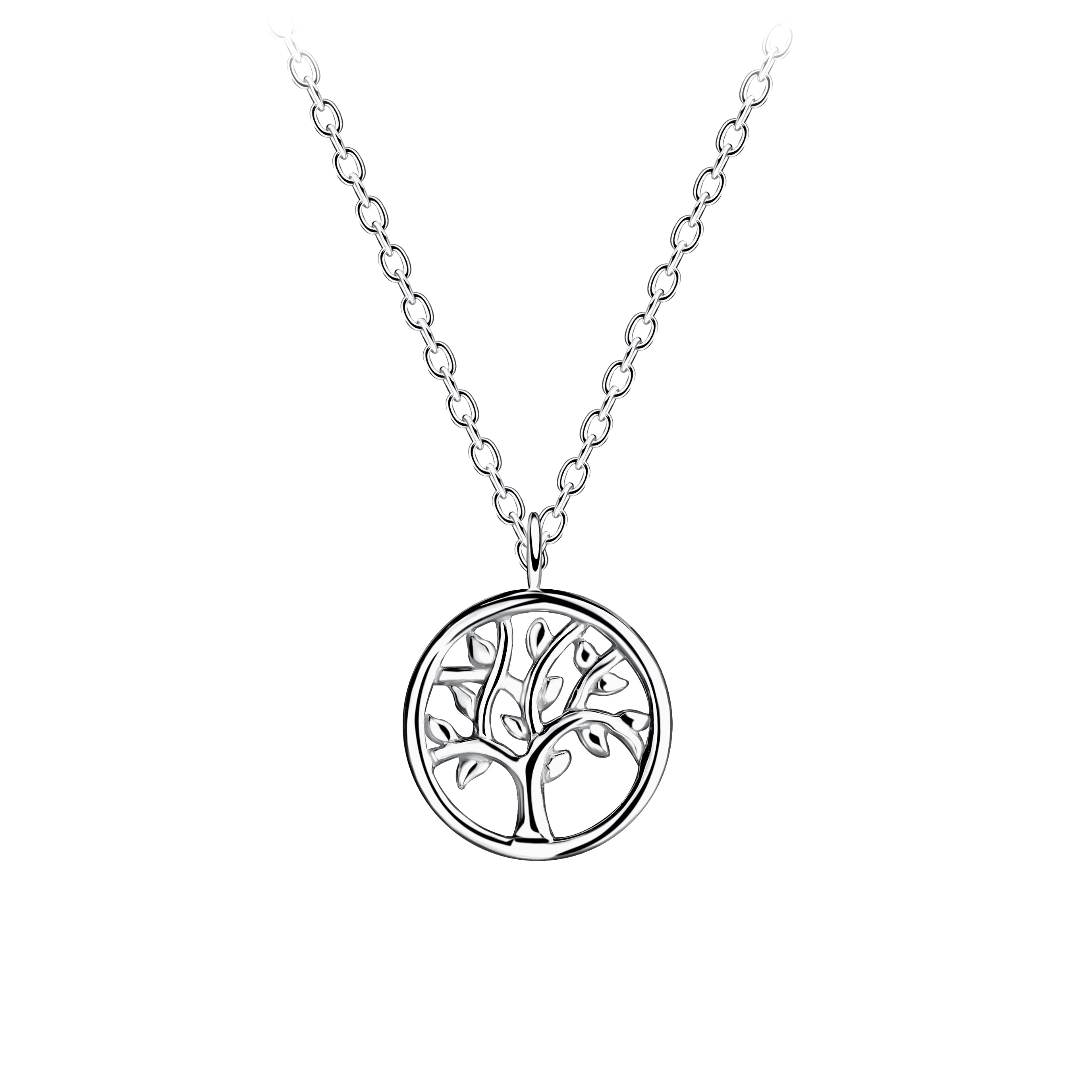 Cadena de plata con dije de árbol de la vida