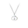 Collar de plata con perlas de agua dulce de 6 mm - Blanco