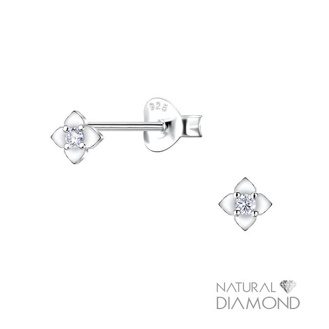 Pendientes de plata ley 925 y diamante
