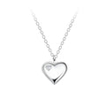 Collar de corazón de plata - Blanco