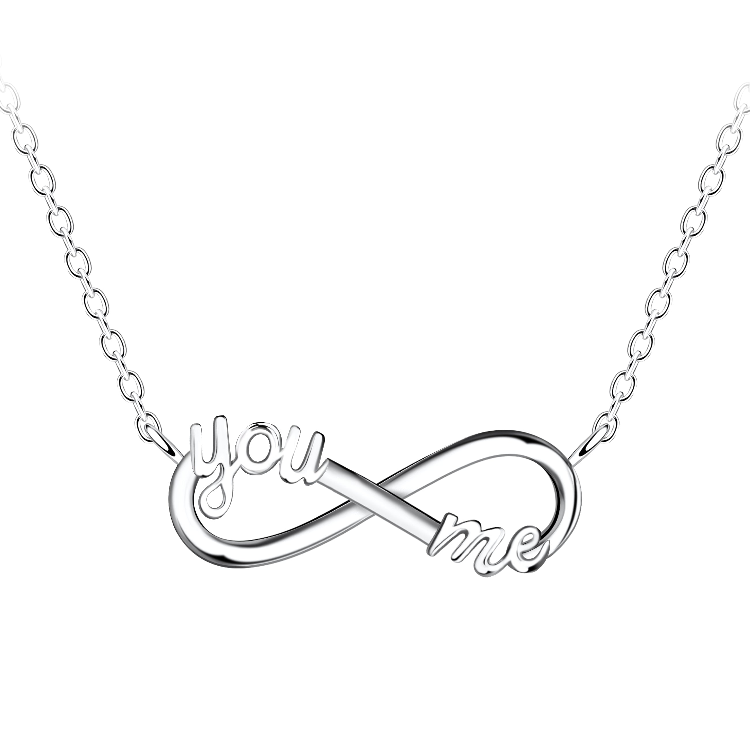 Cadena de plata con dije infinito tu y yo
