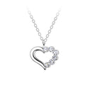 Collar de corazón de plata - Cristal