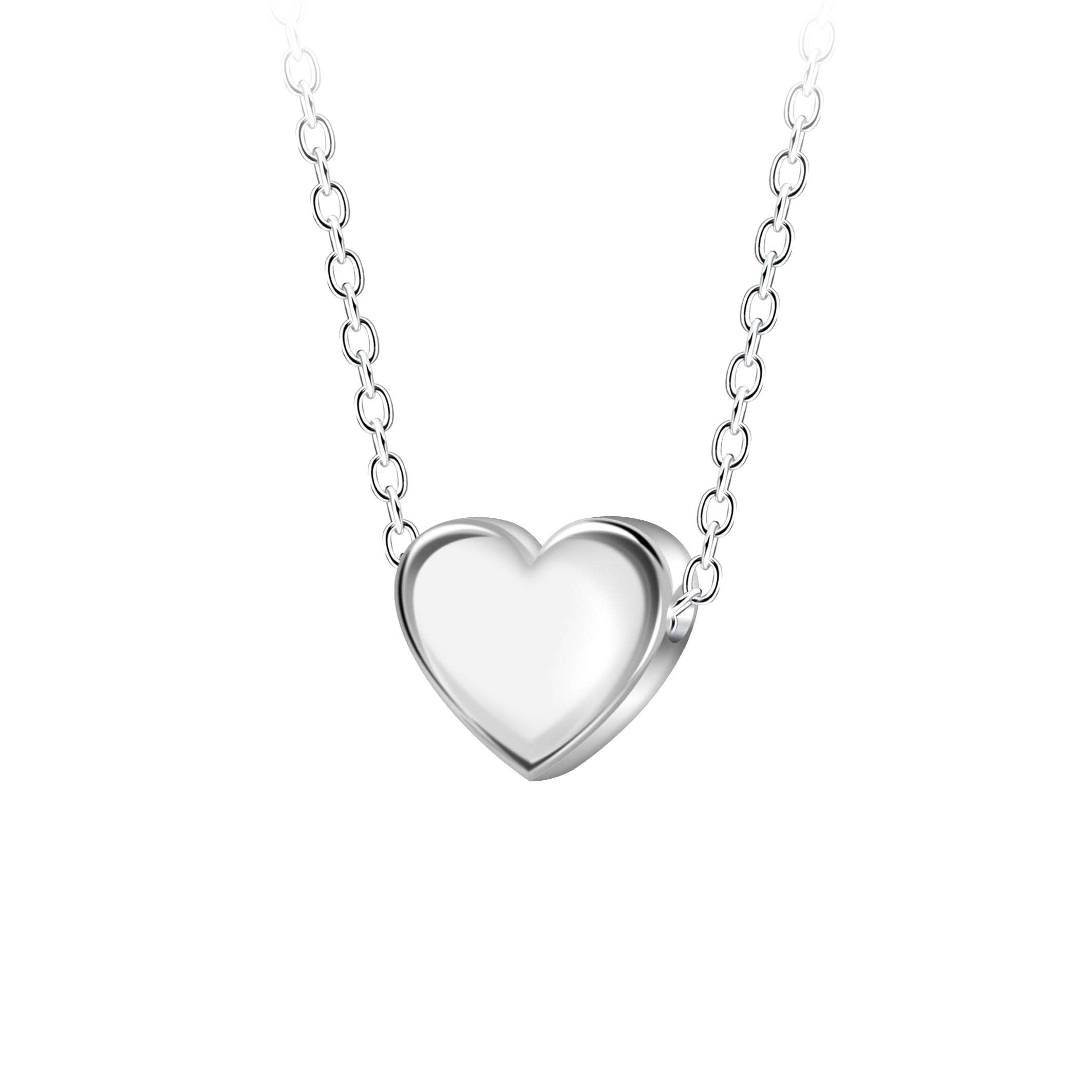 Cadena de plata ley 925 con dije de corazón sólido