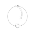 Pulsera hexagonal de plata - Blanca