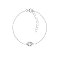 Pulsera de plata con forma de diamante - Blanca