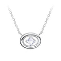 Collar ovalado de plata - Blanco