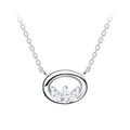 Collar ovalado de plata - Blanco