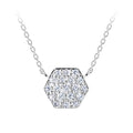 Collar hexagonal de plata - Blanco