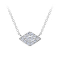 Collar de plata con forma de diamante - Blanco