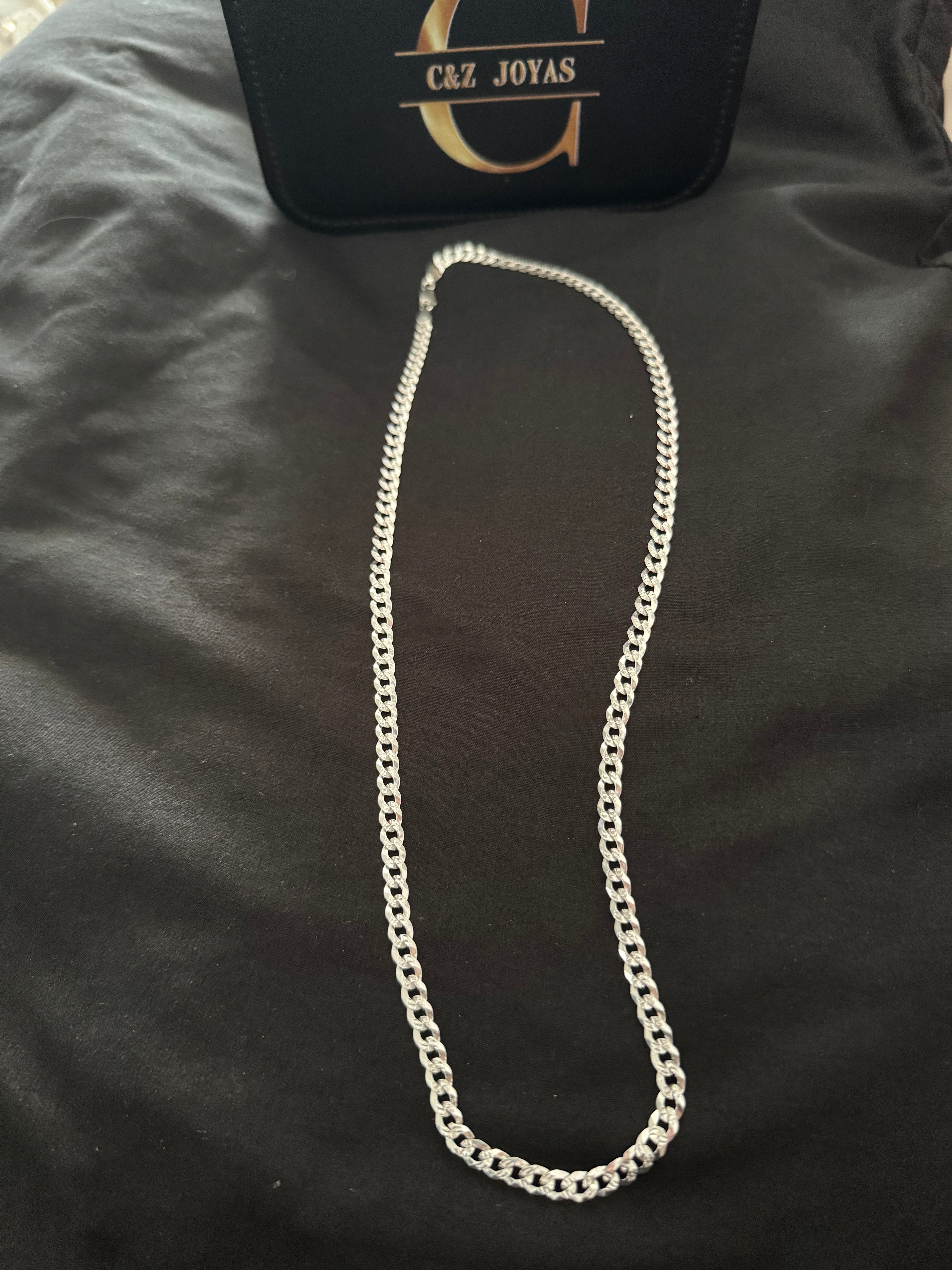 Cadena de plata diamantada para hombre
