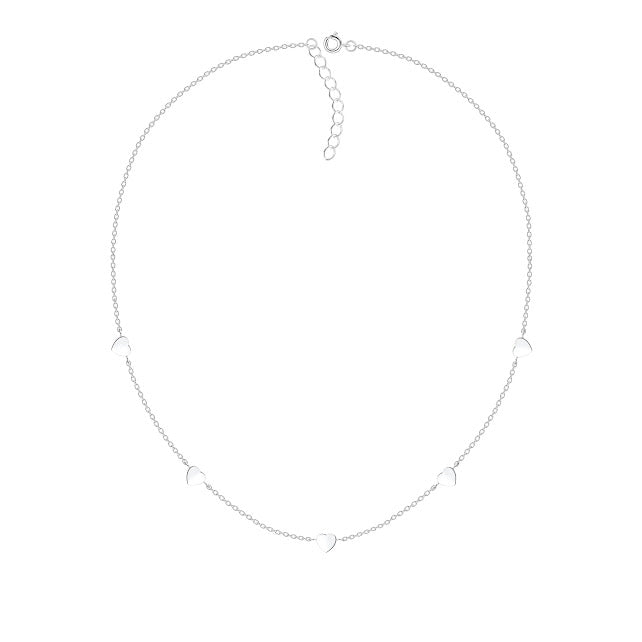 Collar corazones de plata