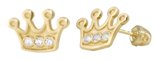 Aretes de oro 14k: Coronas Doradas