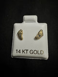 Aretes de oro 14k: Piecitos dorados