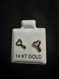 Aretes de oro 14K: Llave de corazón