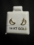 Aretes de oro 14k: Silueta de Luna Dorada