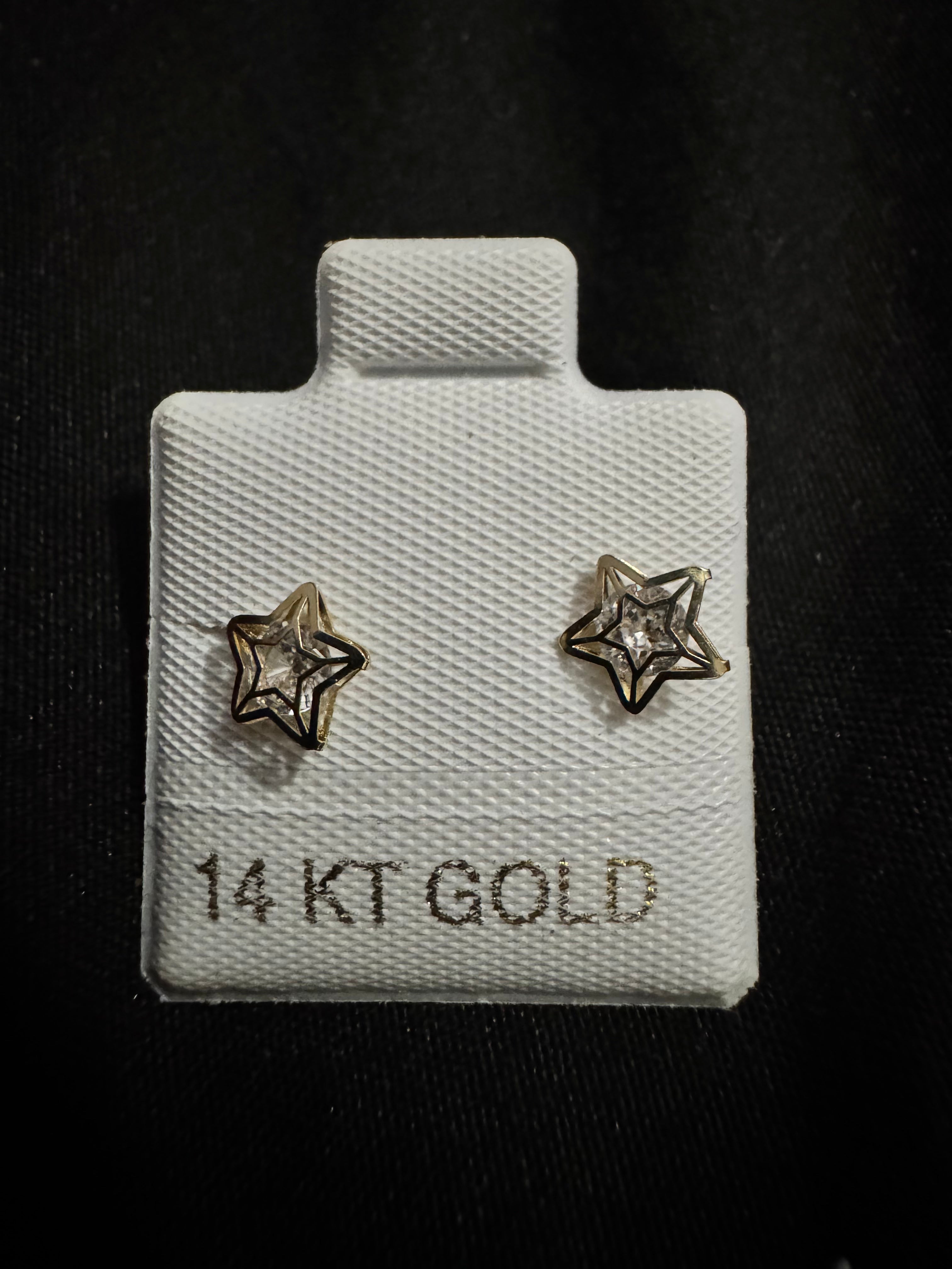 Aretes de oro 14K: Estrella de David