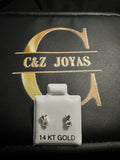 Aretes de oro: Doble zirconita blanca