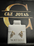 Aretes de oro 14k: Delfines Dorados