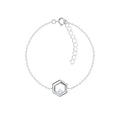 Pulsera hexagonal de plata - Blanca