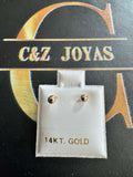Arete oro 14k: Ball liso dorado