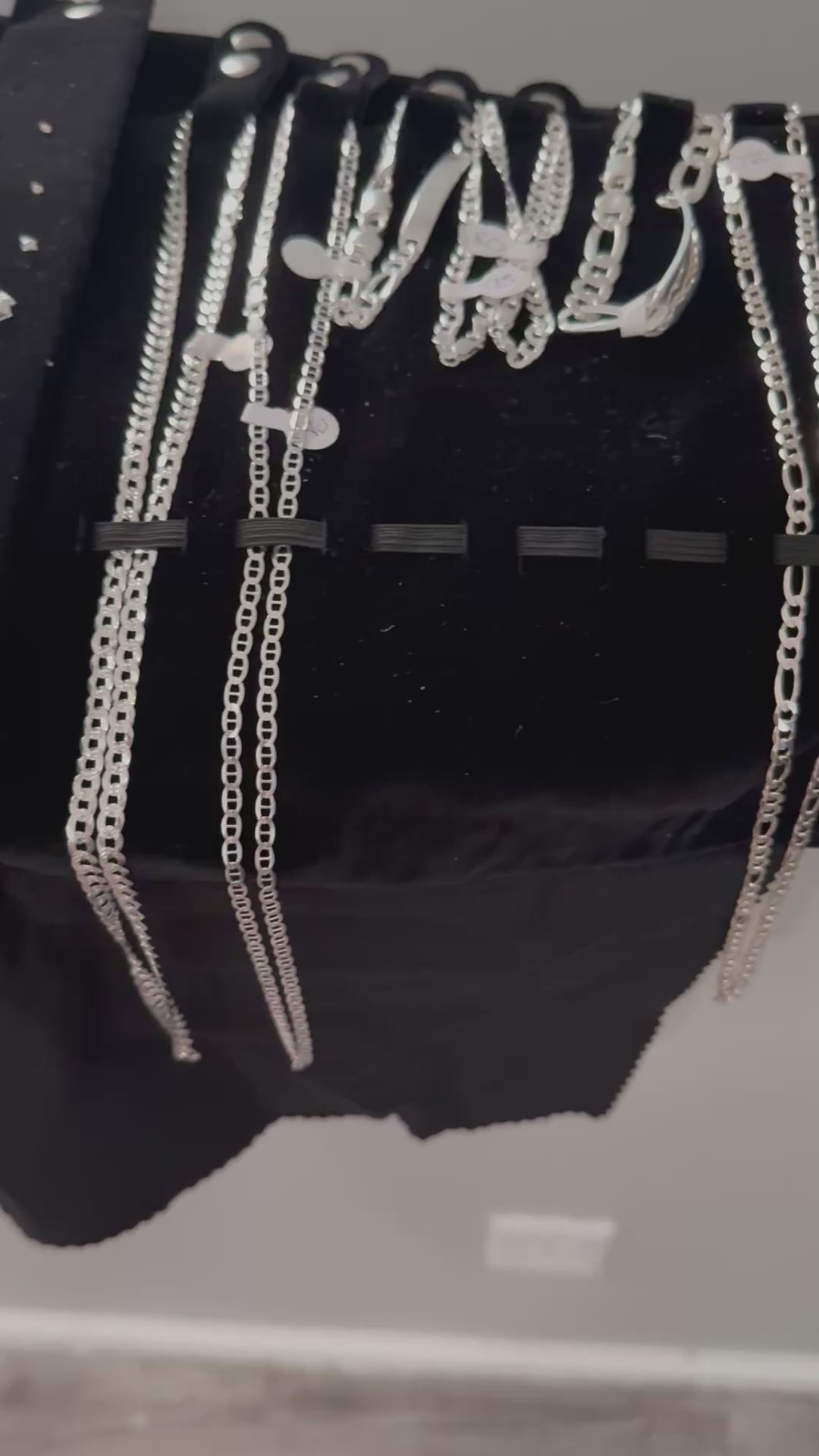 Cadena cuban diamantada plata hombre