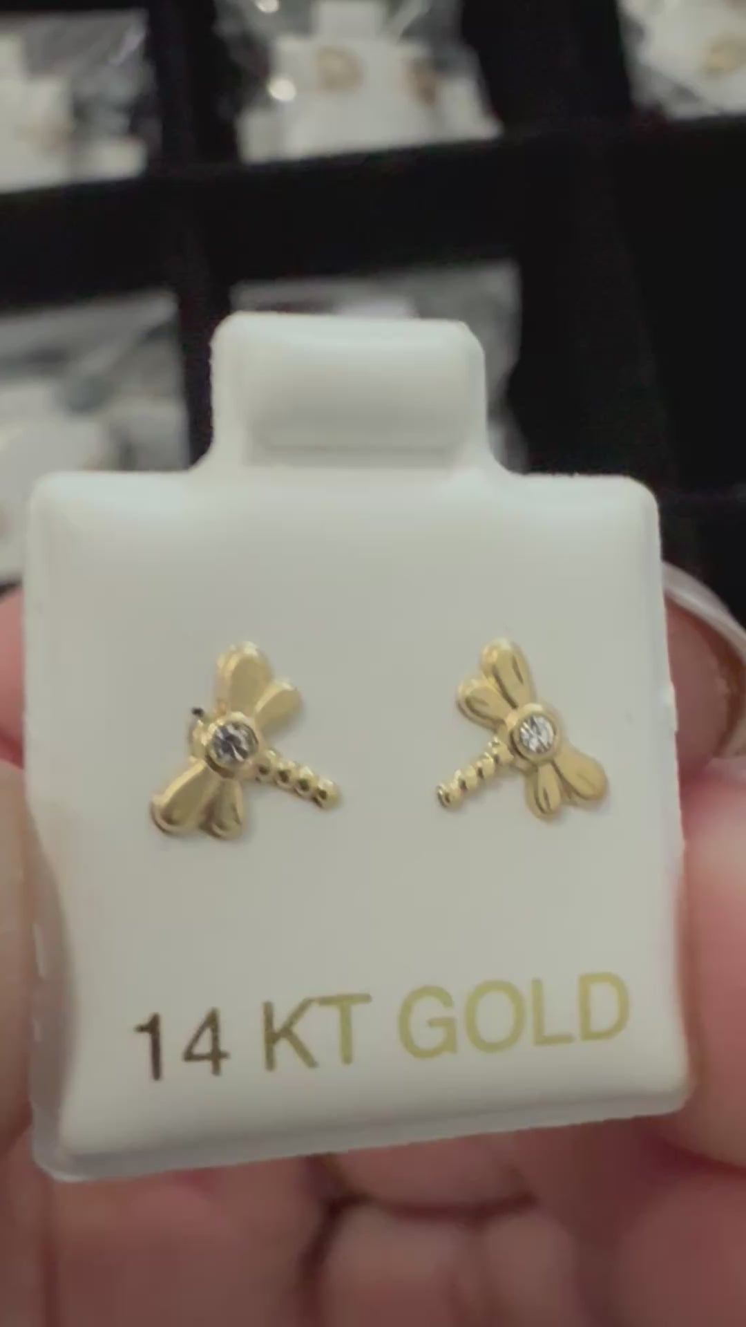 Aretes libélula dorada